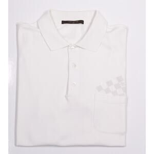 Louis Vuitton Men's White Cotton Pocket Polo Shirt Large